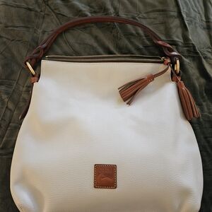 Dooney & Bourke White and Brown Leather Bag